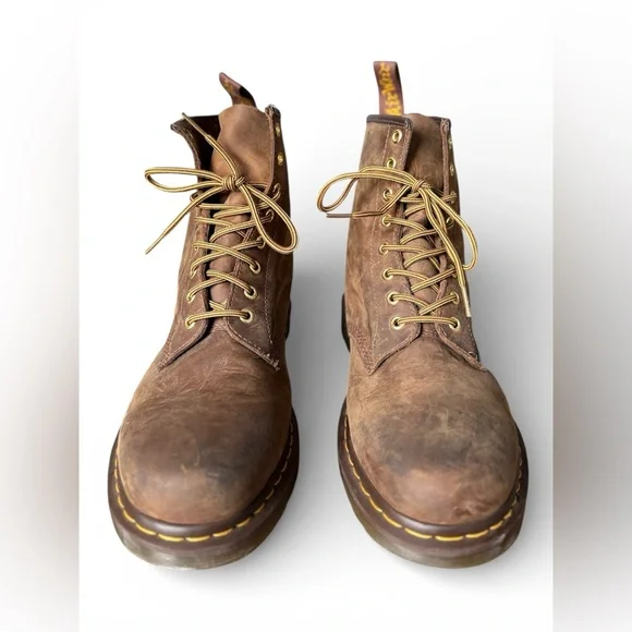 Dr. Martens 1460 Brown Crazy Horse Leather 8 Eye Boots Men’s US 12 UK 11 - Picture 2 of 8